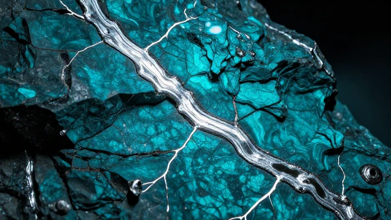 Vena de plata brillante en foto impactante