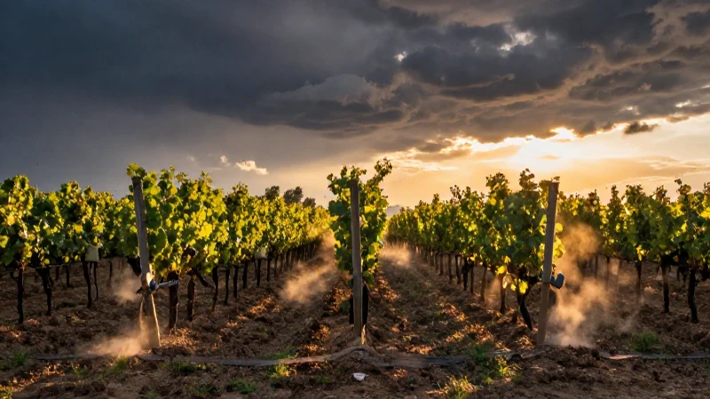 Sulfato de cobre y viñedos: un fungicida en proceso antiguo 4 Viñedos dorados con contraste dramático y vibrante