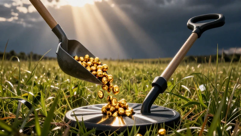 VLF Treasure Detector: Encuentra Oro y Tesoros Perdidos 6 Oro encontrado bajo luz cinematográfica espectacular