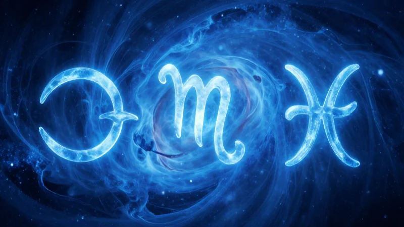 Nebulosa azul emotiva con signos zodiacales