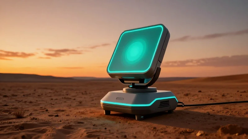 Paisaje árido futurista con colores turquesa vibrantes