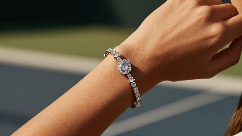 Pulsera brillante en una muñeca elegante