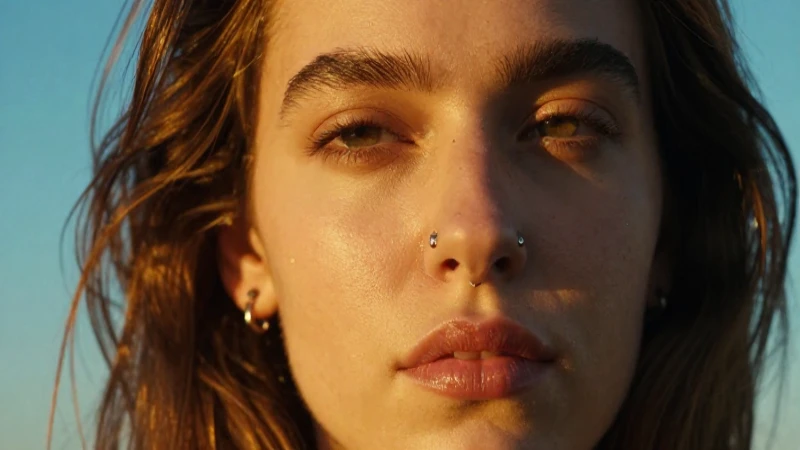 Retrato impactante de joven con piercing llamativo