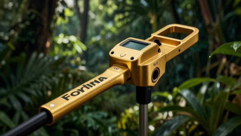 Detector dorado en jungla, imagen cinematográfica