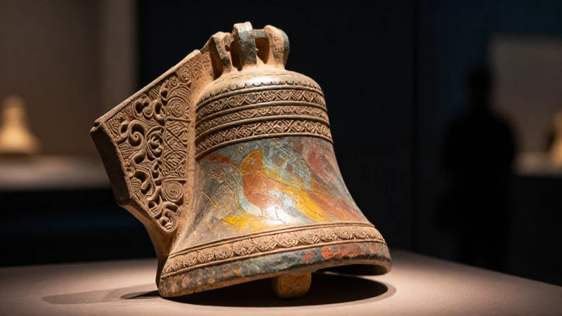 Fragmento de campana antigua con detalles ricos