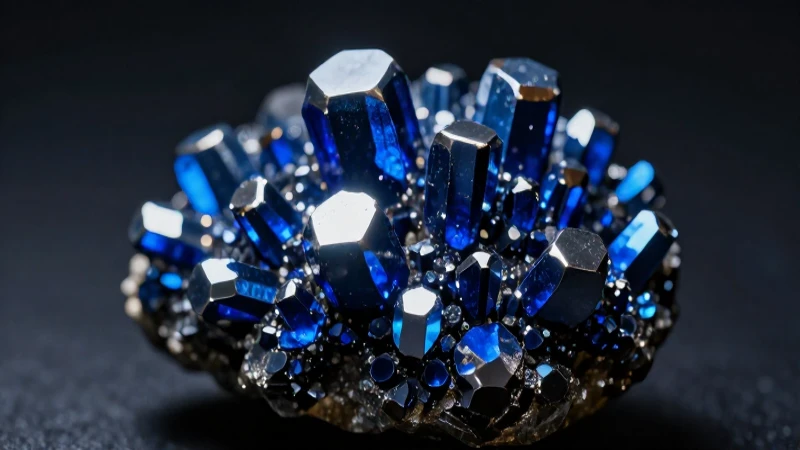 Zinc cristalino azul, fotografía impactante y profesional